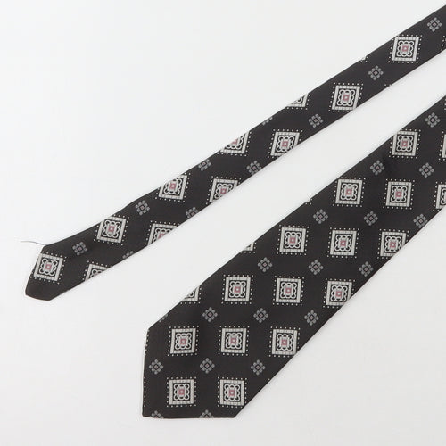 Distinctive Menswear Mens Black Floral Polyester Pointed Tie One Size