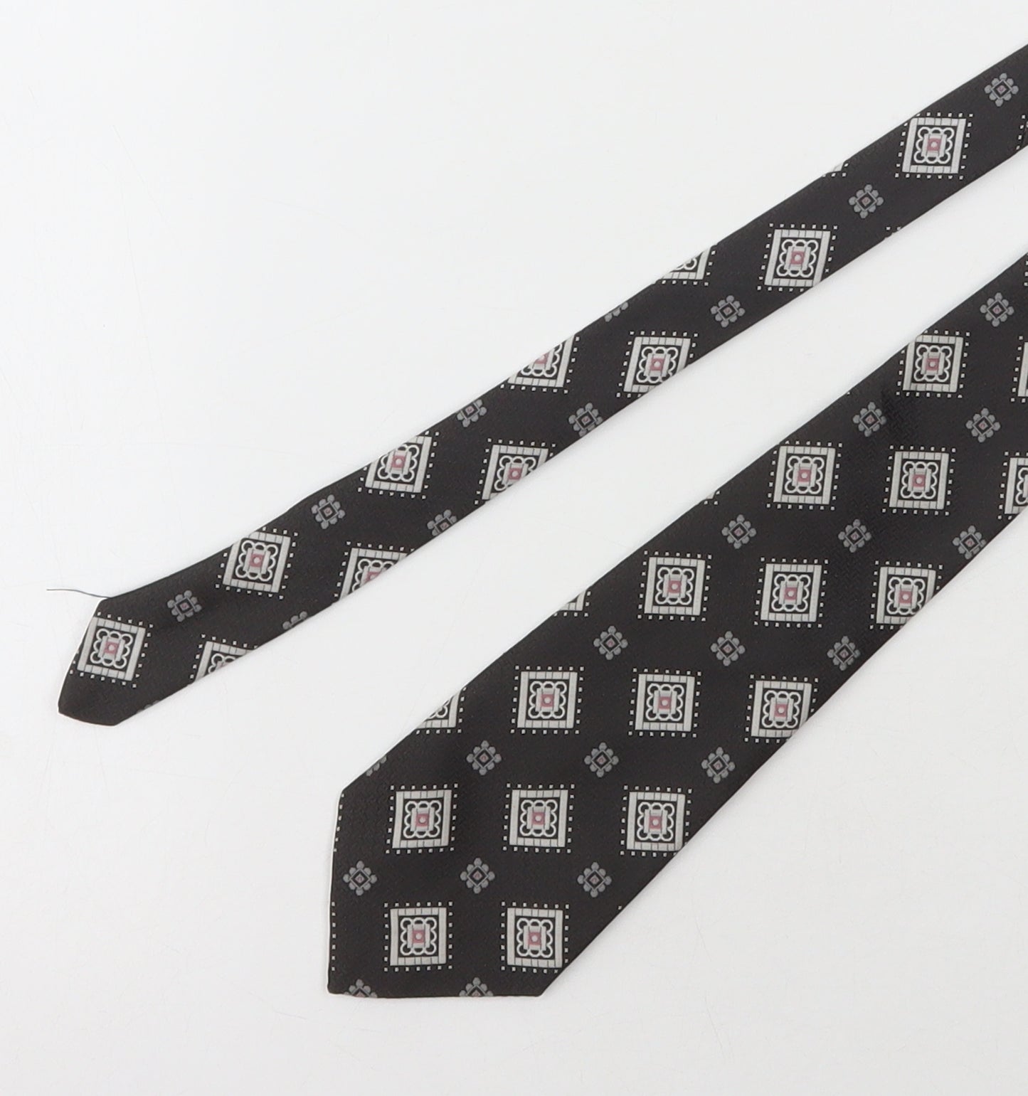 Distinctive Menswear Mens Black Floral Polyester Pointed Tie One Size