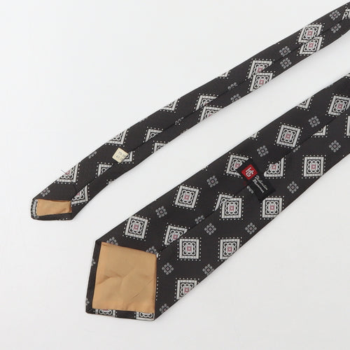 Distinctive Menswear Mens Black Floral Polyester Pointed Tie One Size