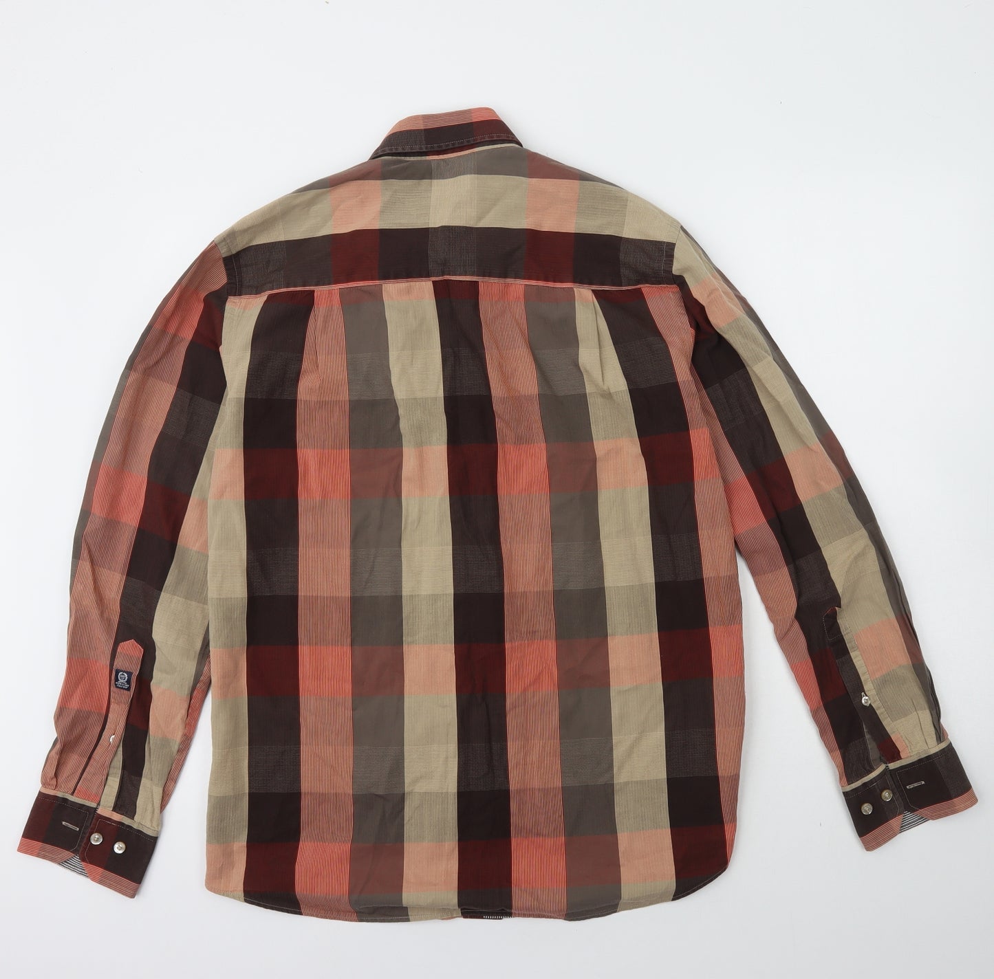 State of art Mens Brown Check Cotton  Button-Up Size M Collared