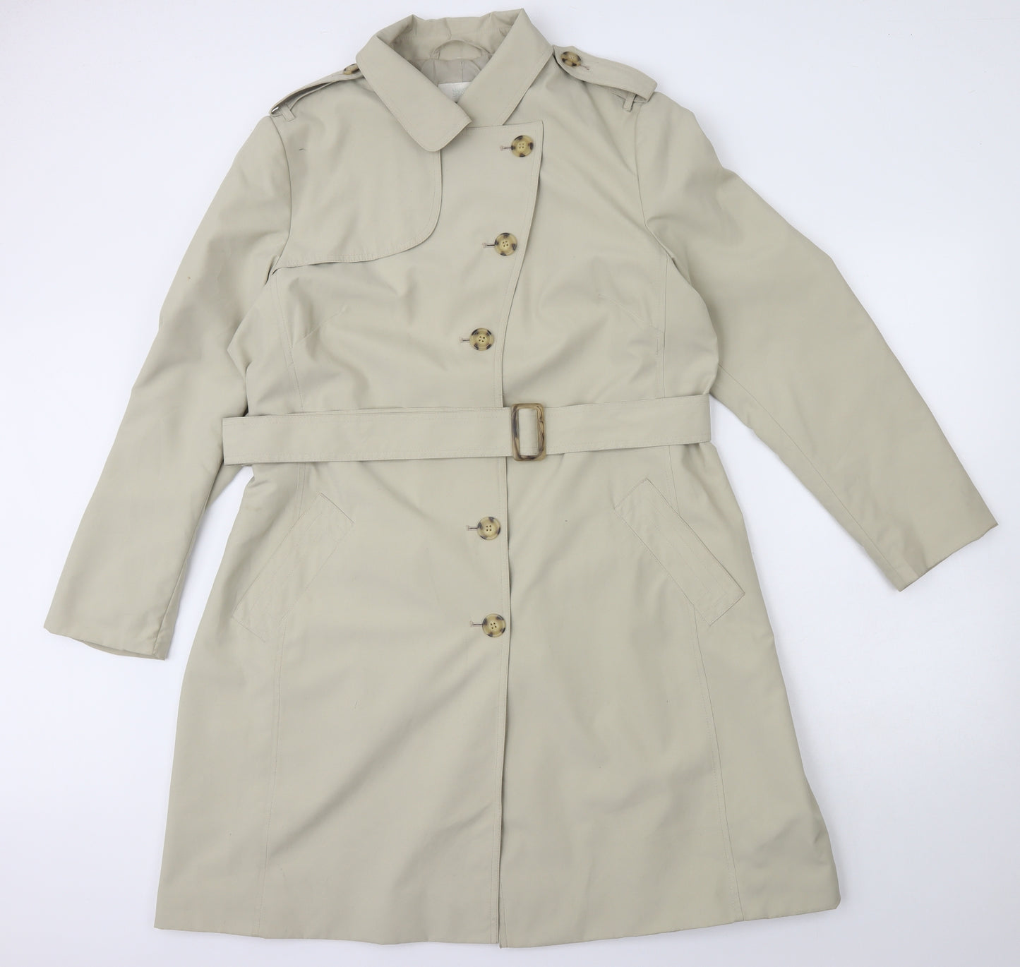 Marks and Spencer Womens Beige   Trench Coat Coat Size 14