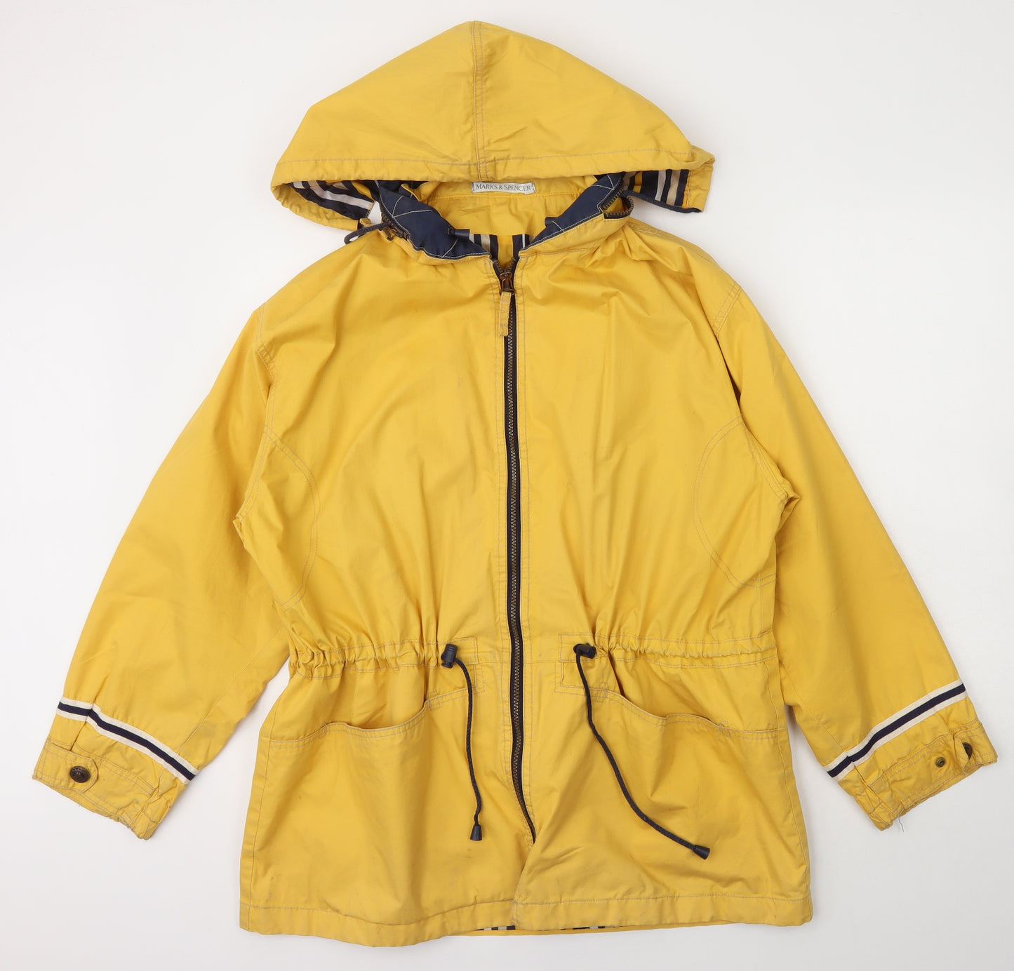Marks and Spencer Womens Yellow   Rain Coat Coat Size 14