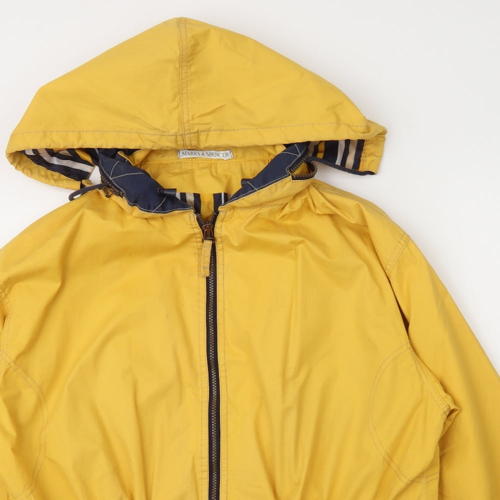 Marks and Spencer Womens Yellow   Rain Coat Coat Size 14