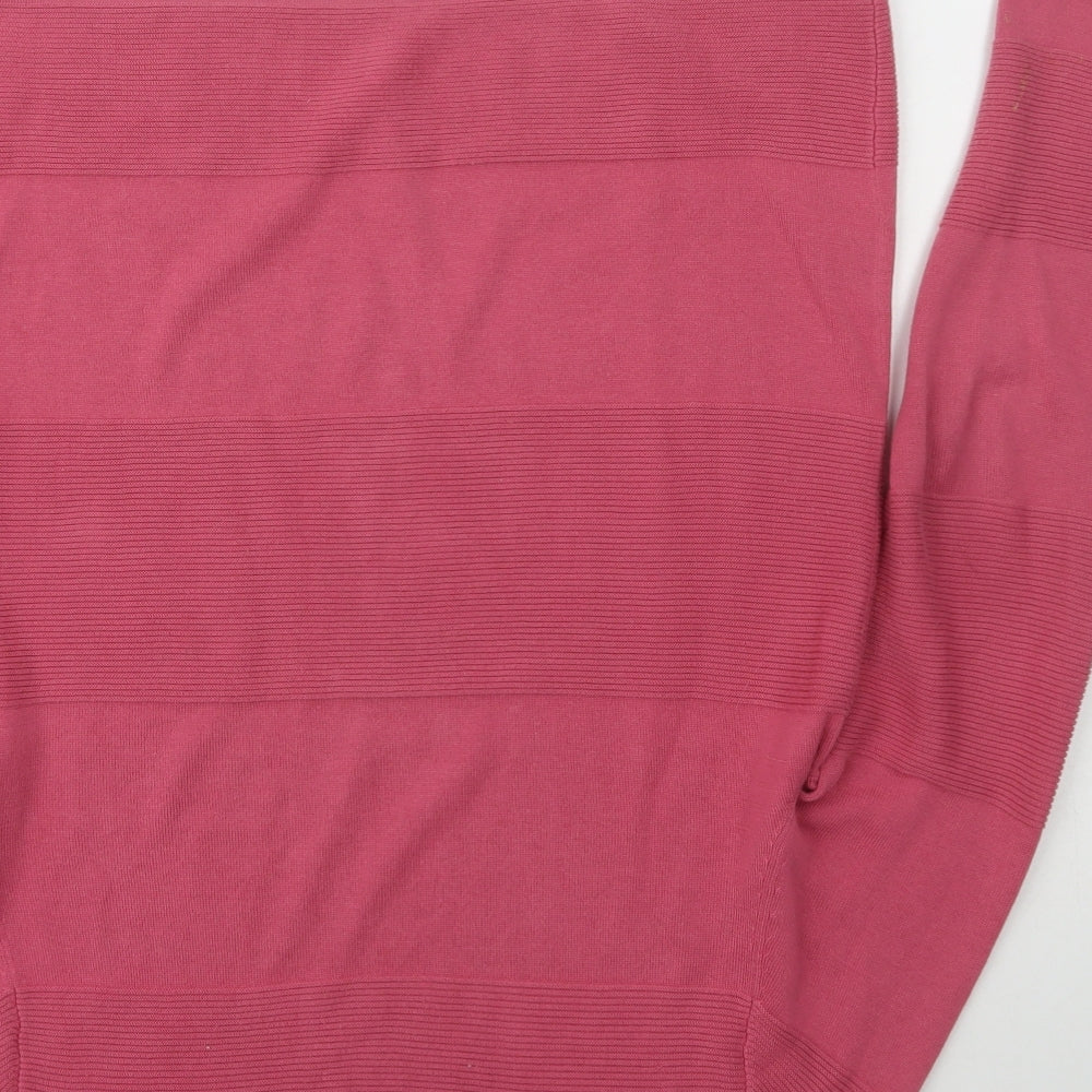 Gerry Weber Womens Pink Boat Neck  Cotton Pullover Jumper Size 10