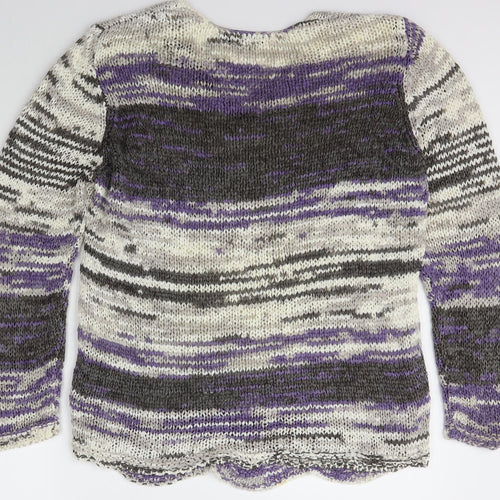 Passport Womens Ivory V-Neck  Acrylic Pullover Jumper Size M