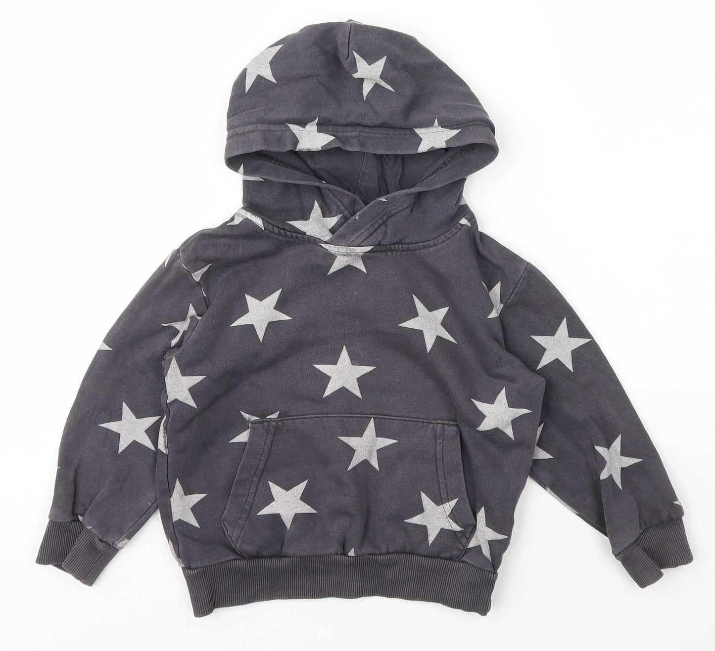 H&M Boys Grey  Cotton Pullover Hoodie Size 4-5 Years