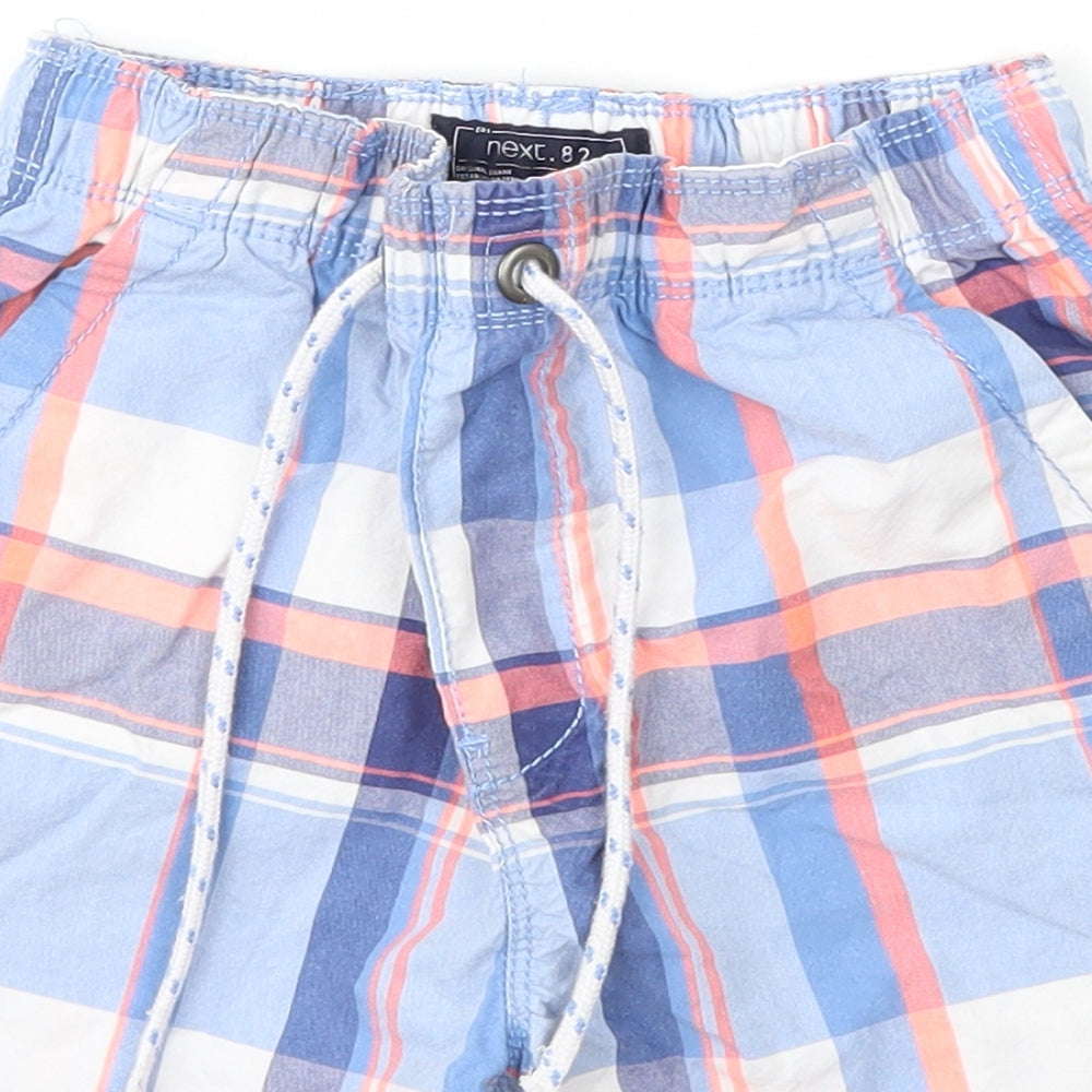 NEXT Boys Blue Check Cotton Chino Shorts Size 9 Years  Regular