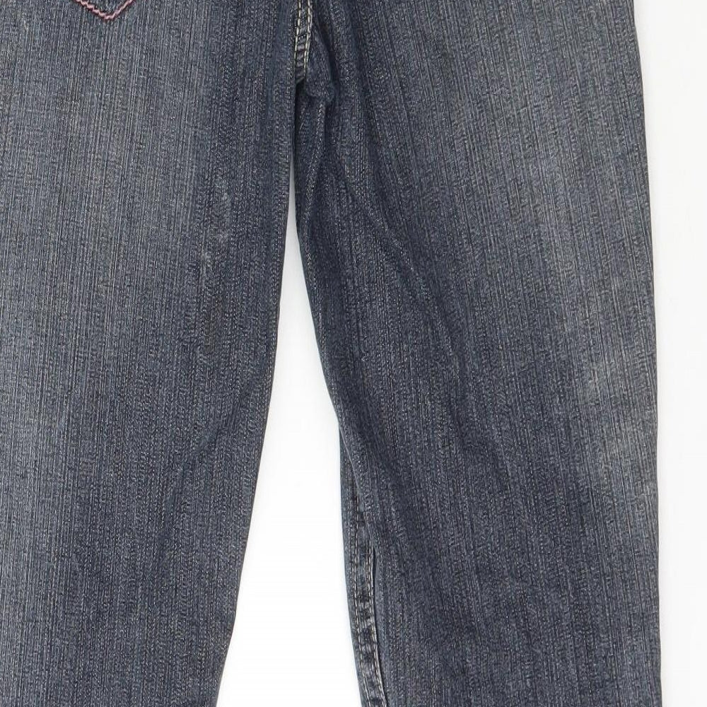 NEXT Womens Blue  Cotton Flared Jeans Size 8 L31 in Regular