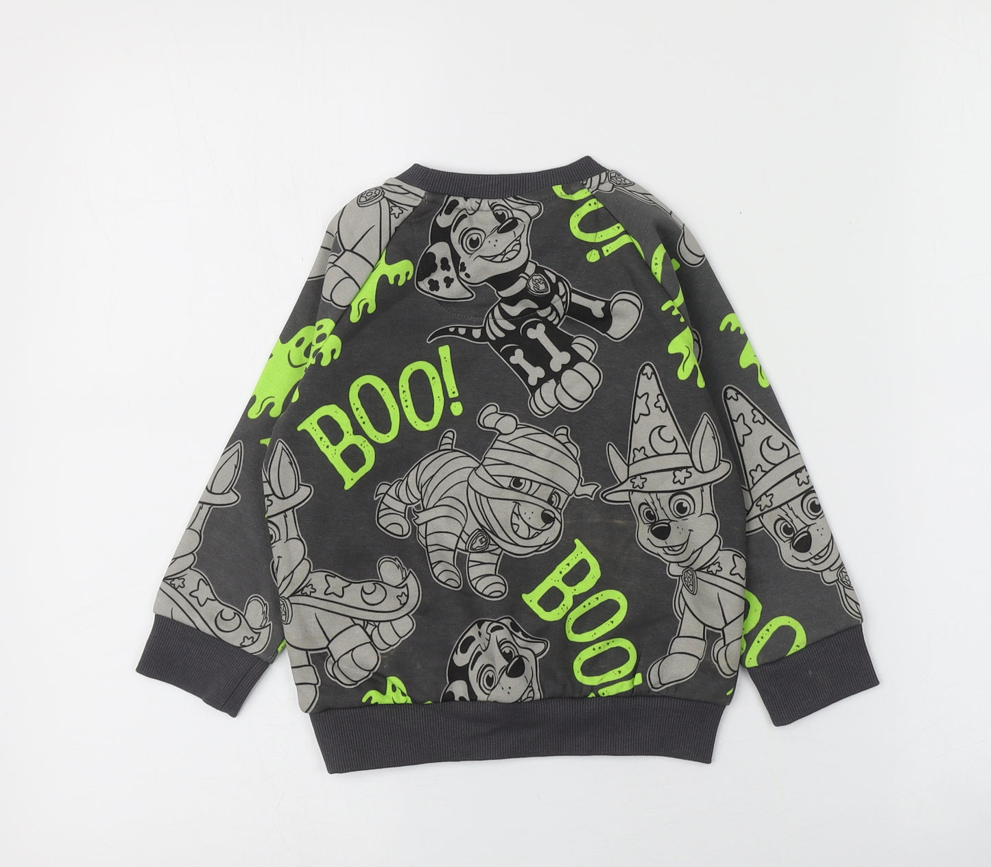 Paw Patrol Boys Grey Geometric Cotton Pullover Hoodie Size 2-3 Years   - Halloween Hoodie