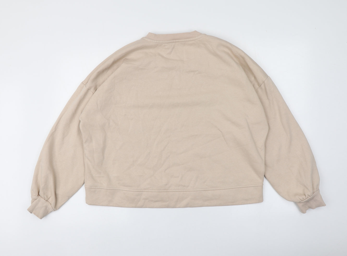 F&F Womens Beige  Cotton Pullover Hoodie Size 14