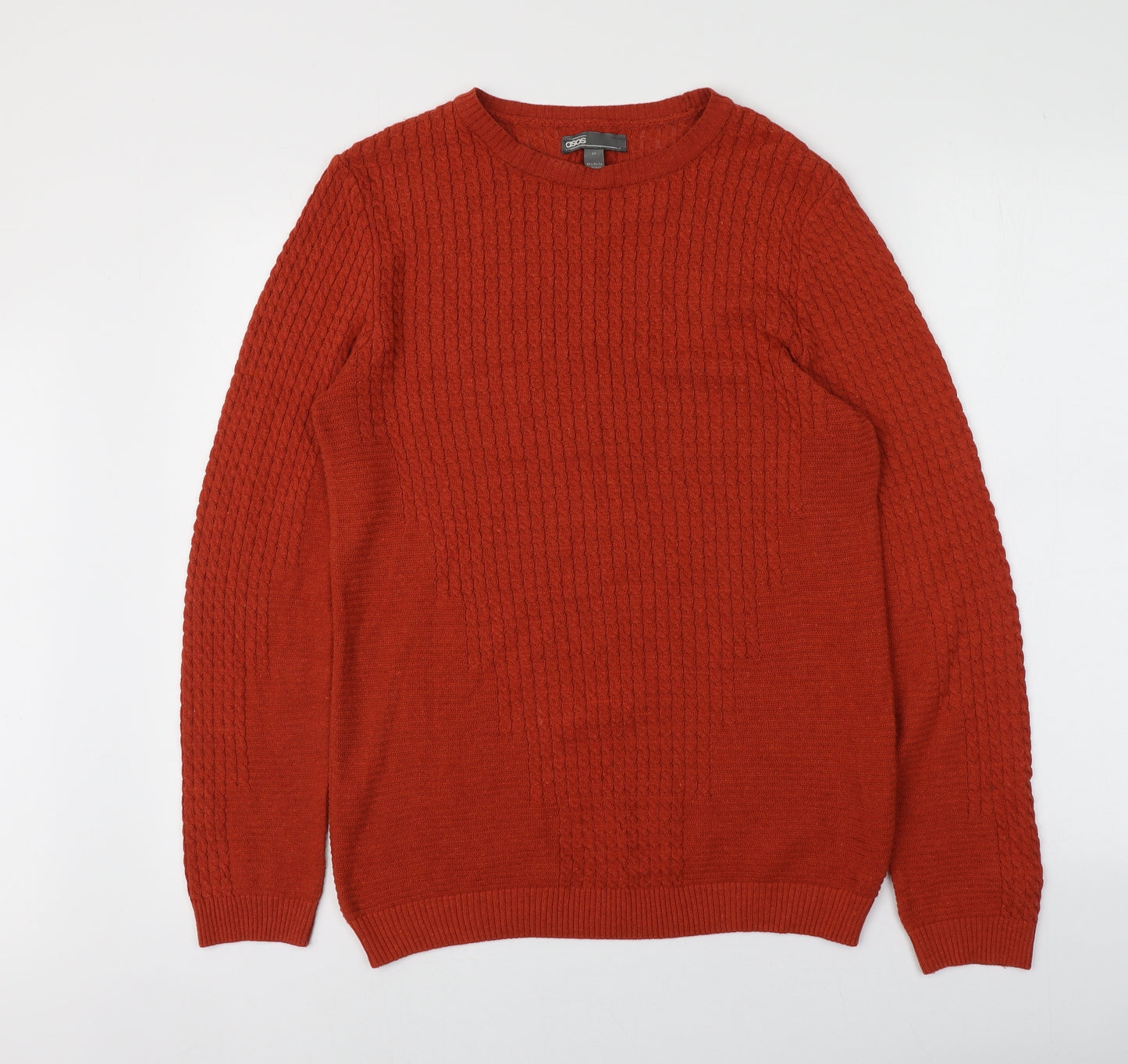 ASOS Womens Red Round Neck  Cotton Pullover Jumper Size M