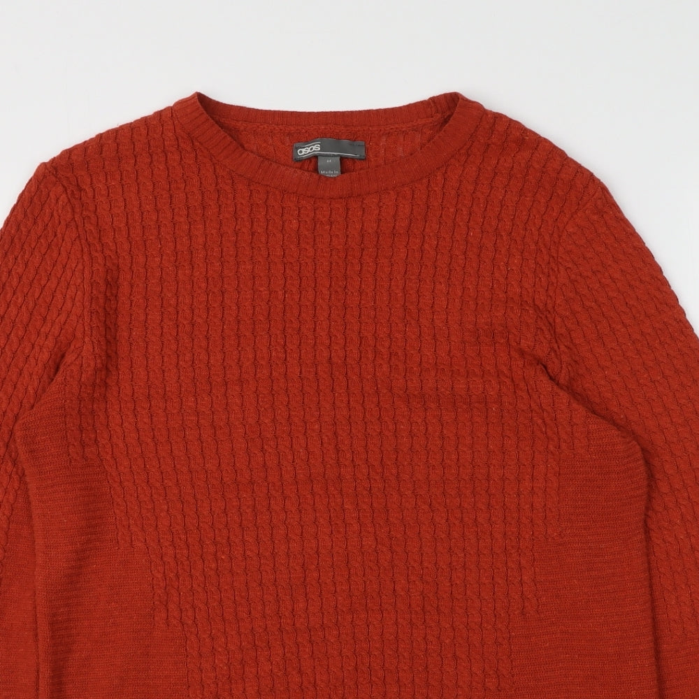 ASOS Womens Red Round Neck  Cotton Pullover Jumper Size M
