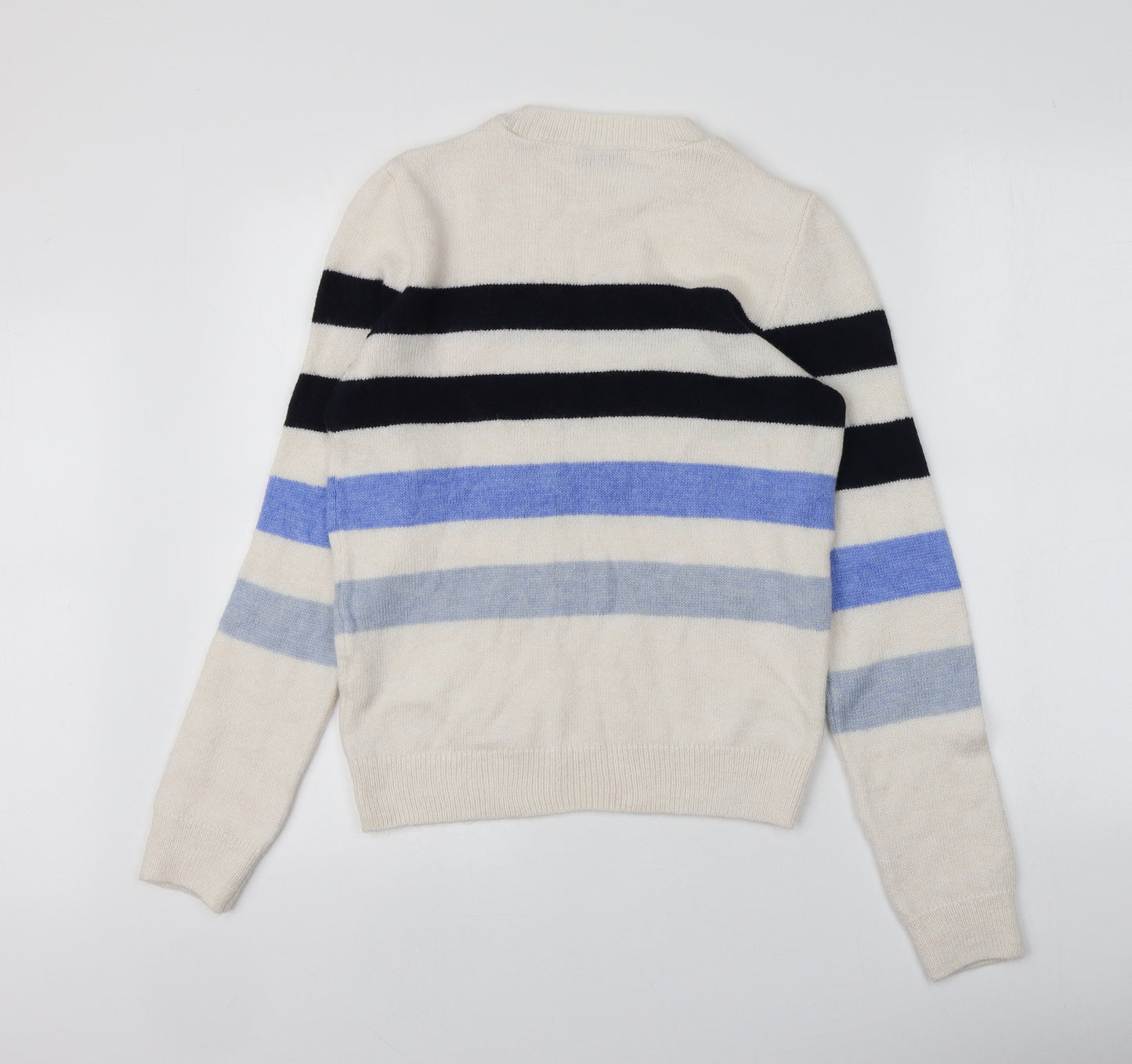 Papaya Womens Multicoloured Round Neck Striped Acrylic Pullover Jumper Size S