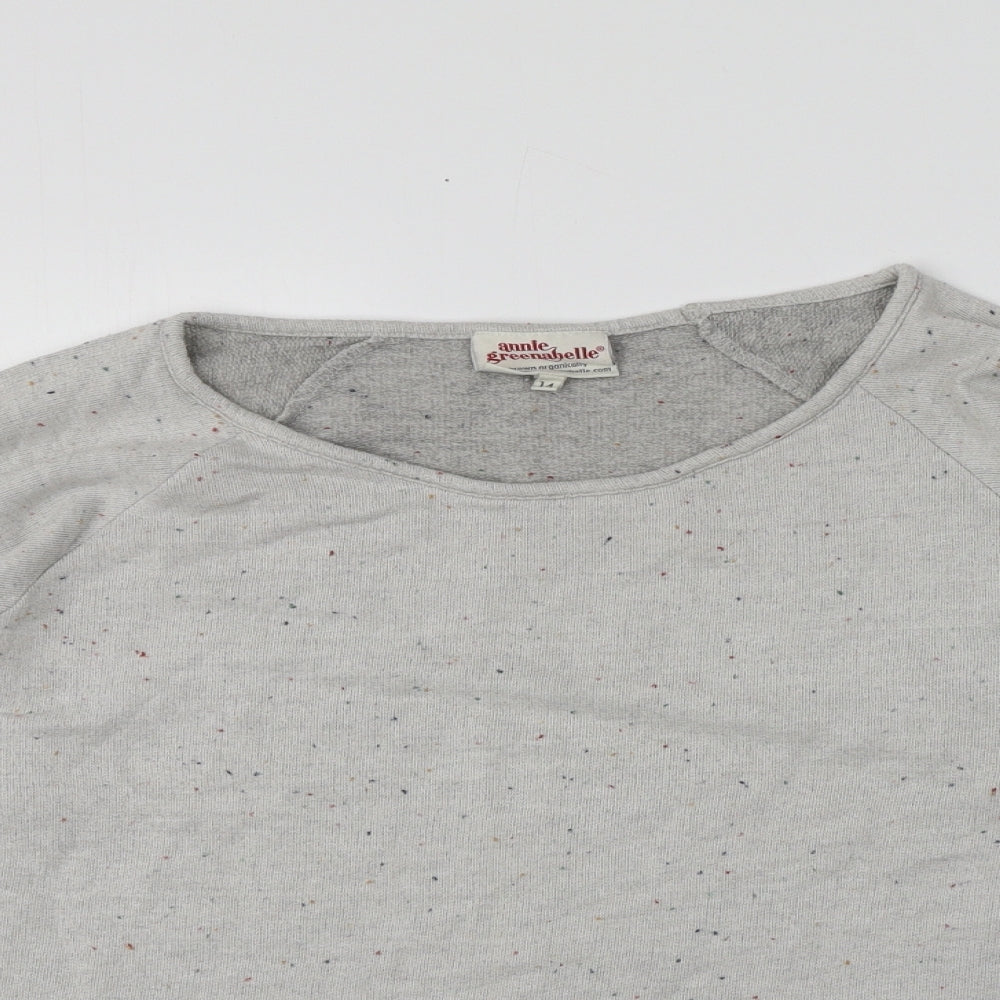 Annie Greenabelle Womens Grey  Cotton Basic T-Shirt Size M Round Neck