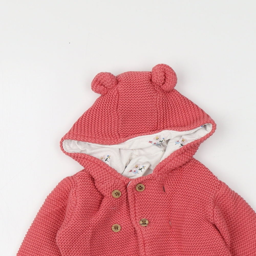 M&S  Pink  100% Cotton Cardigan Jumper Size 18-24 Months