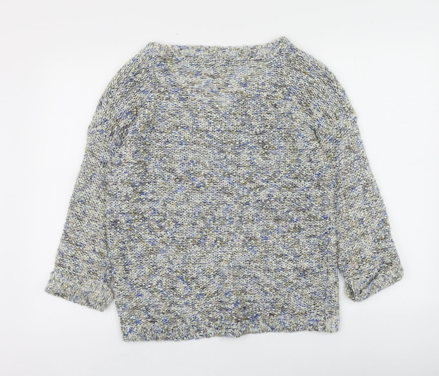 M&Co Womens Multicoloured V-Neck  Acrylic Pullover Jumper Size 18