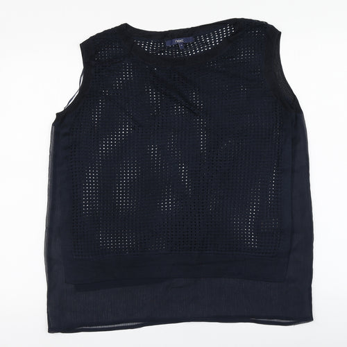 NEXT Womens Blue  Viscose Basic T-Shirt Size 14 Round Neck