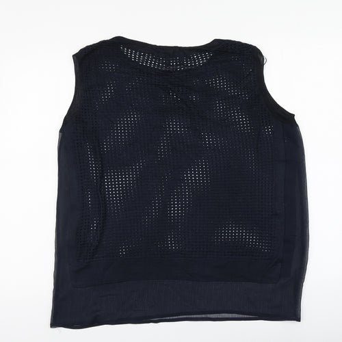 NEXT Womens Blue  Viscose Basic T-Shirt Size 14 Round Neck