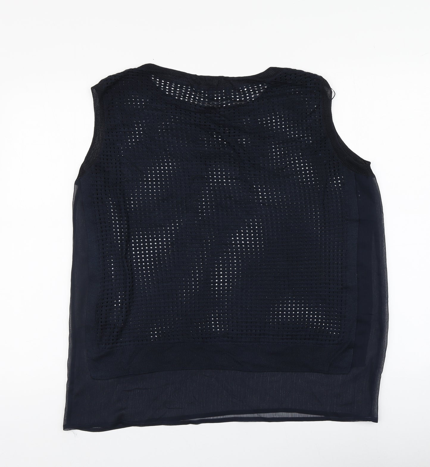 NEXT Womens Blue  Viscose Basic T-Shirt Size 14 Round Neck