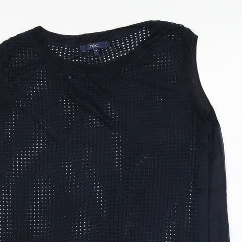 NEXT Womens Blue  Viscose Basic T-Shirt Size 14 Round Neck