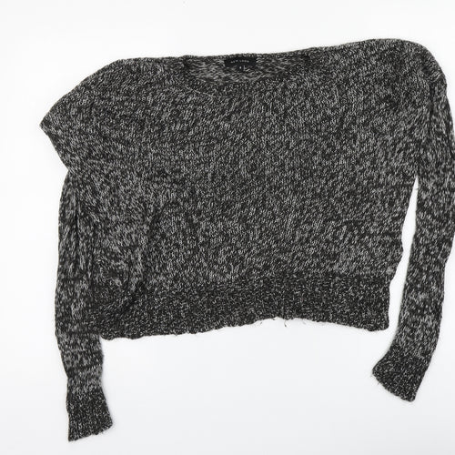 New Look Womens Black Round Neck  Acrylic Pullover Jumper Size S