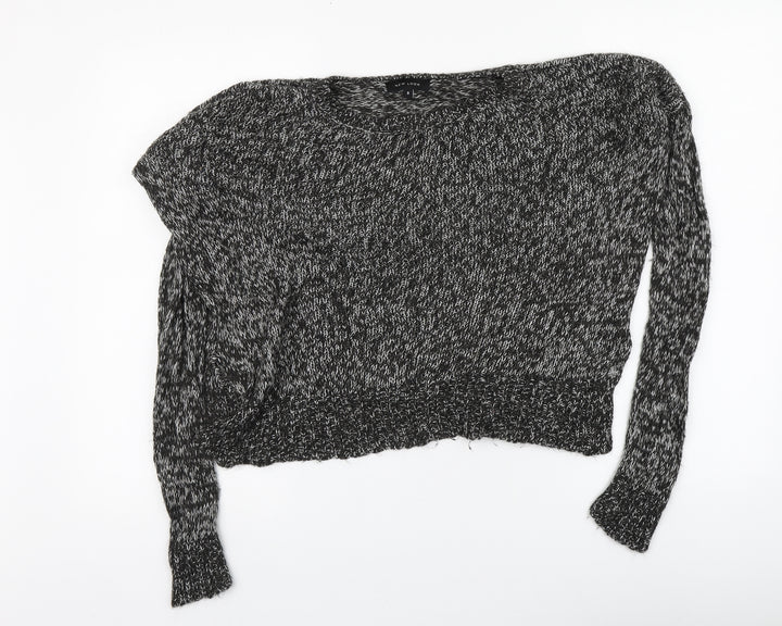 New Look Womens Black Round Neck Acrylic Pullover Jumper Size S