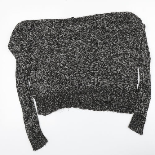 New Look Womens Black Round Neck  Acrylic Pullover Jumper Size S
