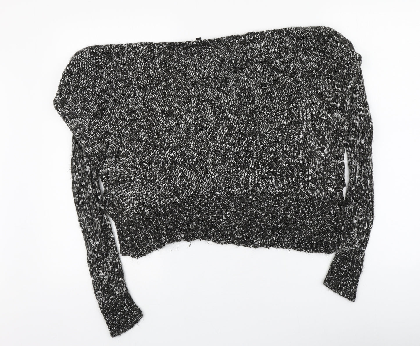 New Look Womens Black Round Neck  Acrylic Pullover Jumper Size S