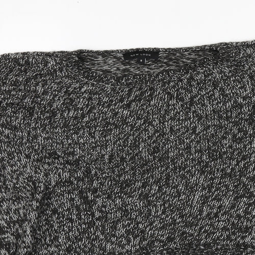 New Look Womens Black Round Neck  Acrylic Pullover Jumper Size S