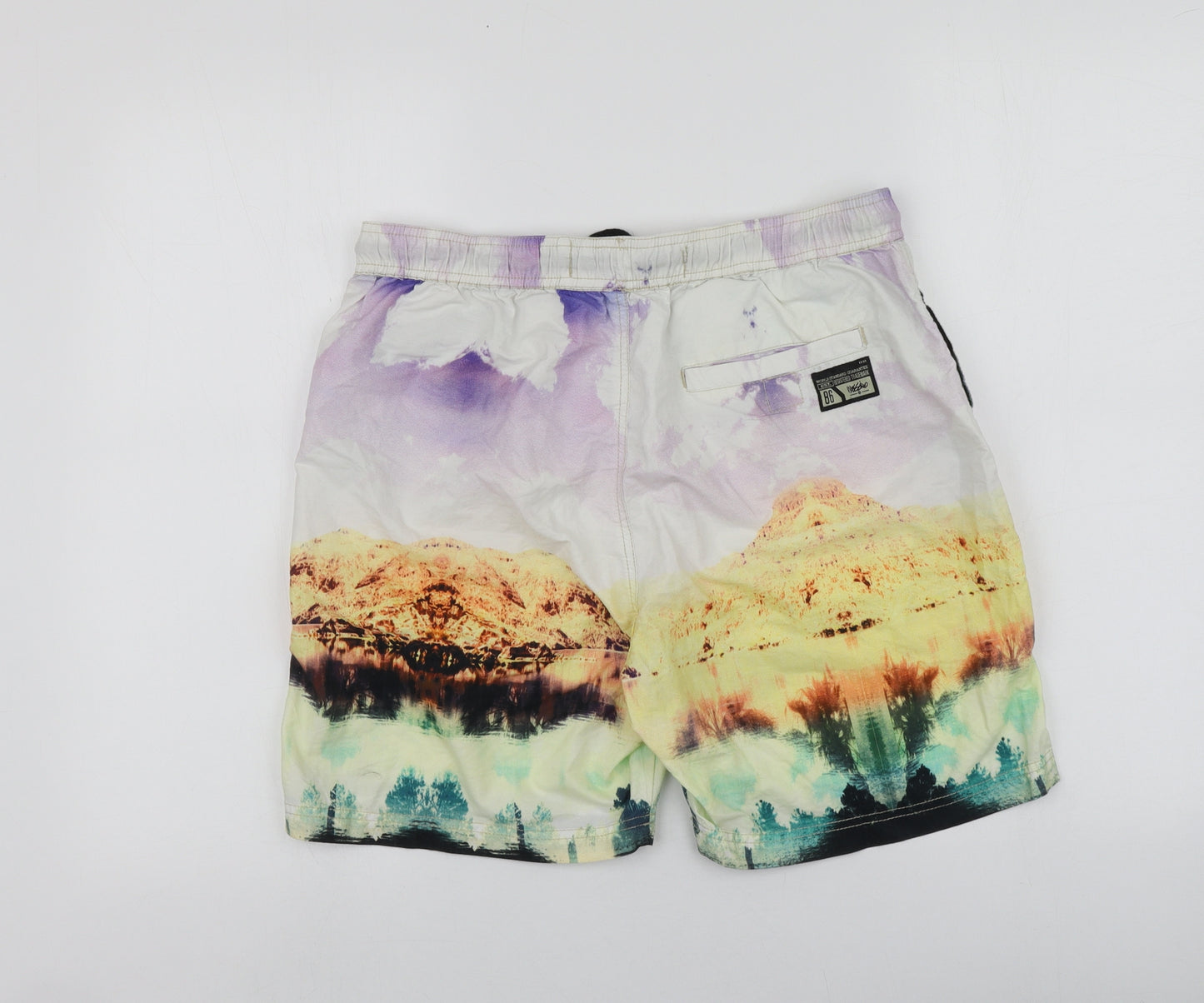 Mossimo Mens Multicoloured Geometric Cotton Sweat Shorts Size M L10 in Regular