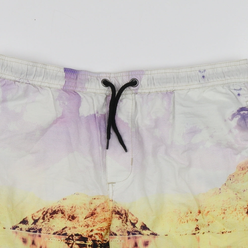 Mossimo Mens Multicoloured Geometric Cotton Sweat Shorts Size M L10 in Regular
