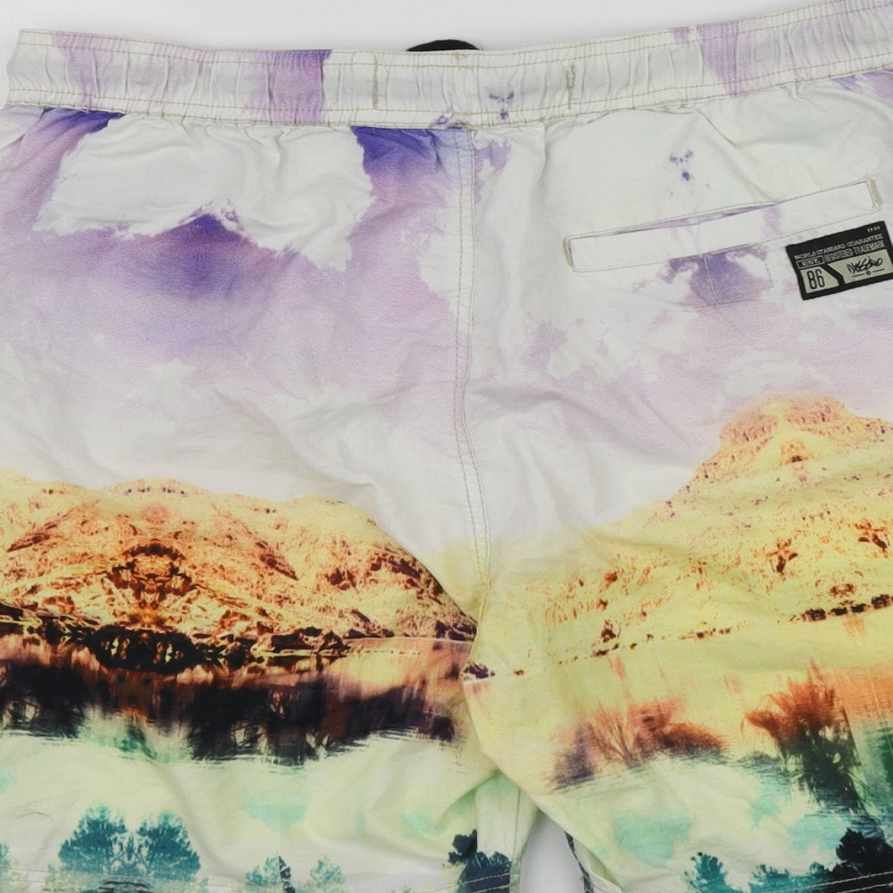 Mossimo Mens Multicoloured Geometric Cotton Sweat Shorts Size M L10 in Regular