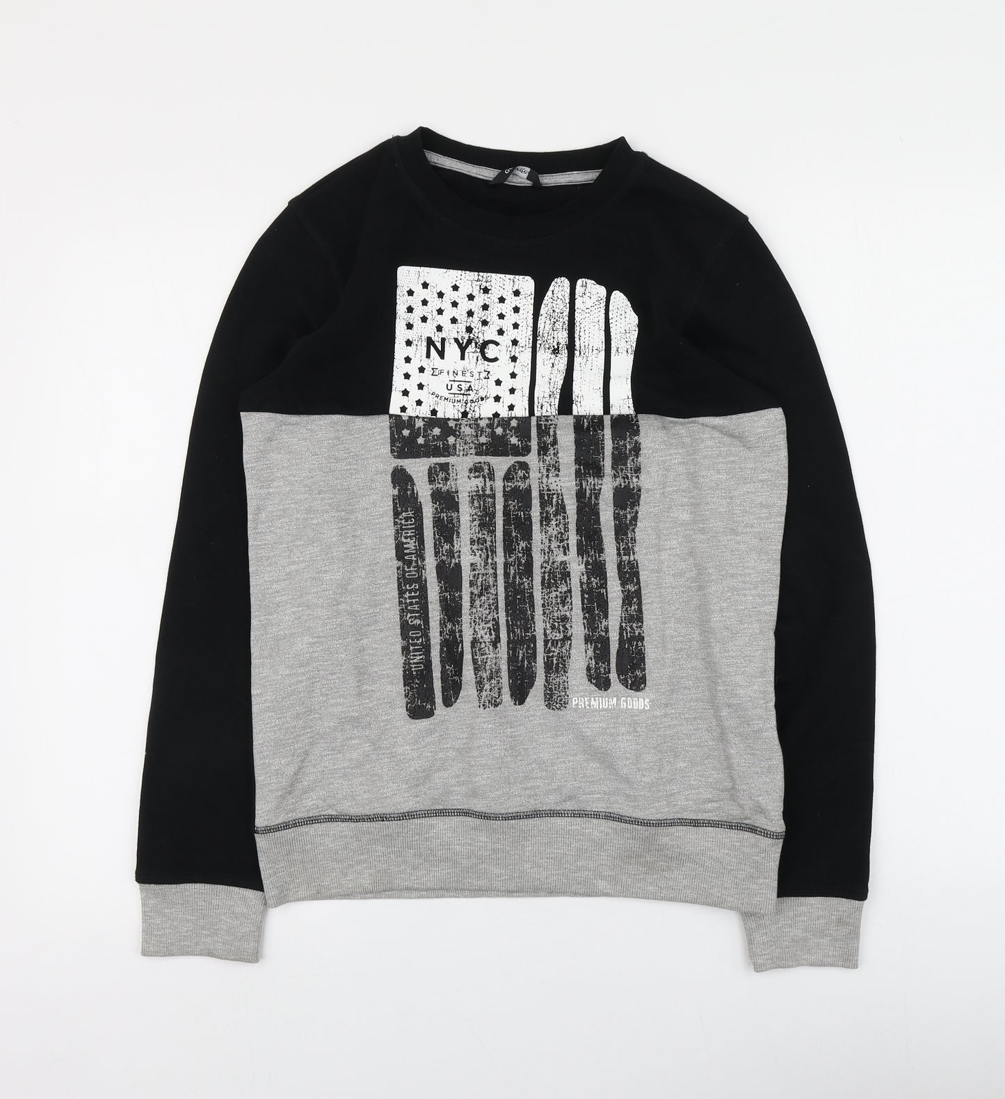 George Boys Black  Cotton Pullover Hoodie Size 13-14 Years