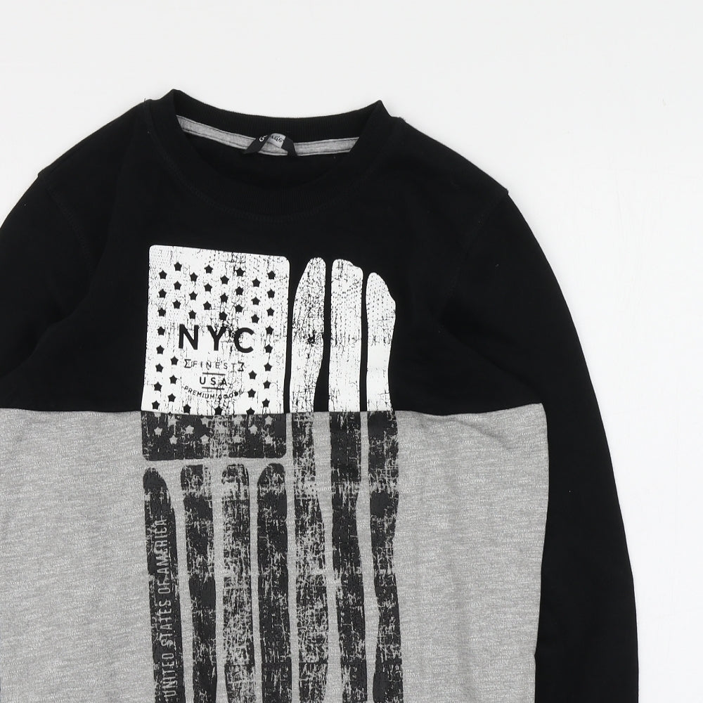 George Boys Black  Cotton Pullover Hoodie Size 13-14 Years