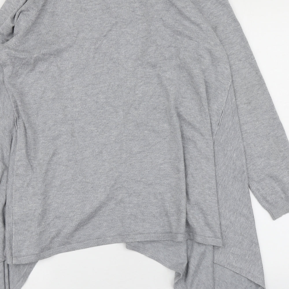 Papaya Womens Grey V-Neck  Viscose Cardigan Jumper Size XL
