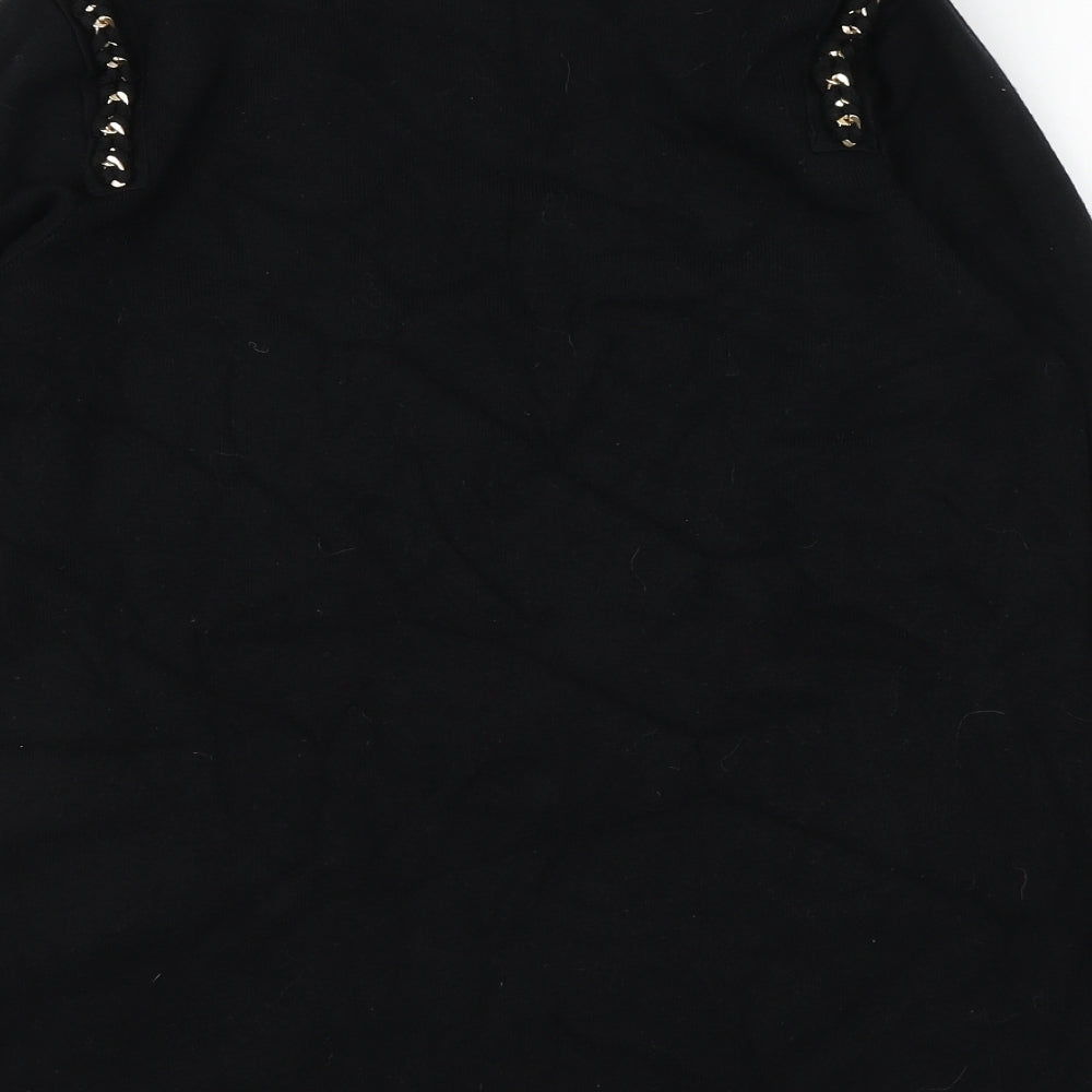 JDWILLAMS Womens Black Round Neck  Viscose Pullover Jumper Size 16