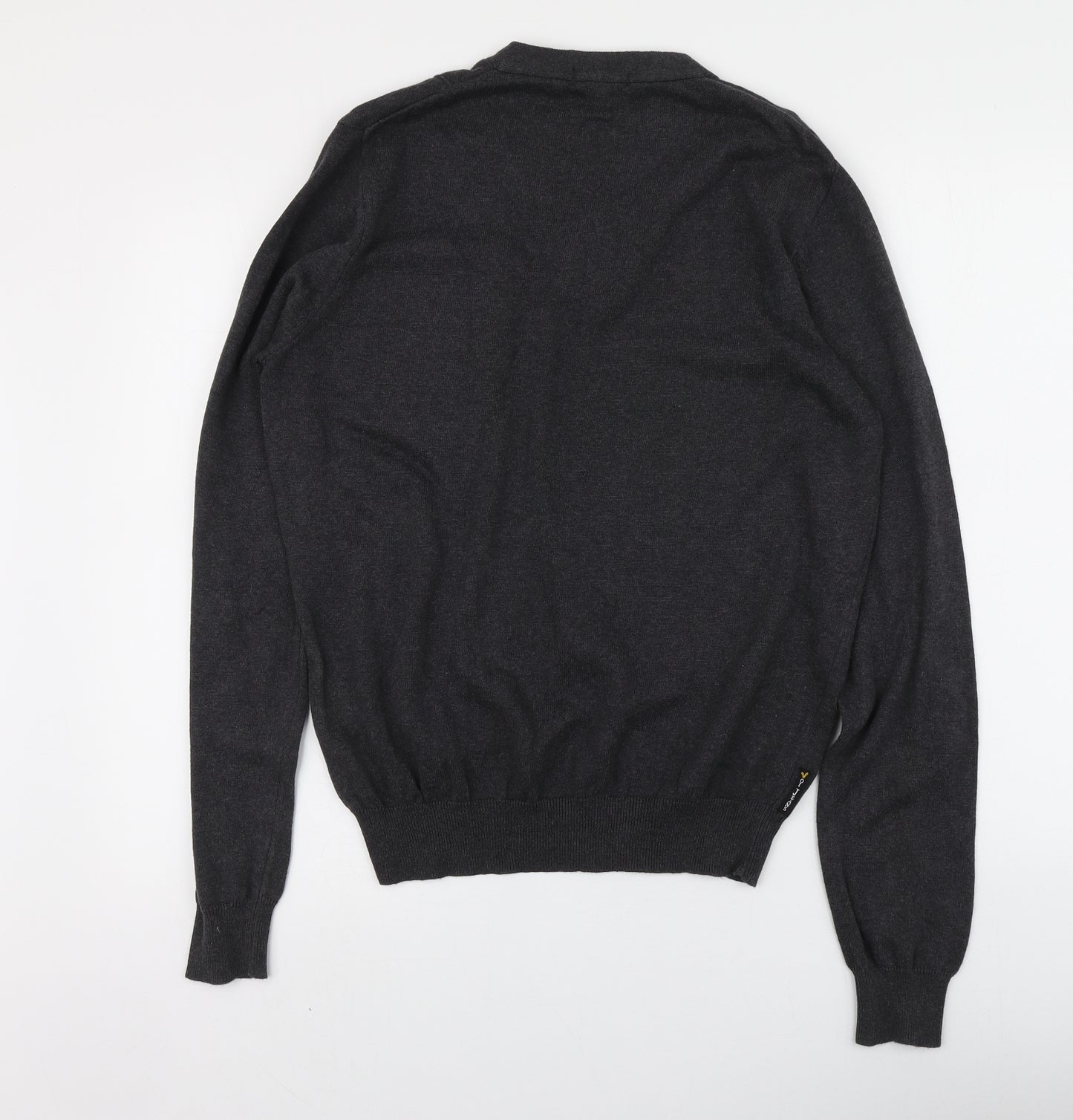 Voi Jeans Mens Grey V-Neck  Cotton Pullover Jumper Size M