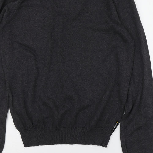 Voi Jeans Mens Grey V-Neck  Cotton Pullover Jumper Size M