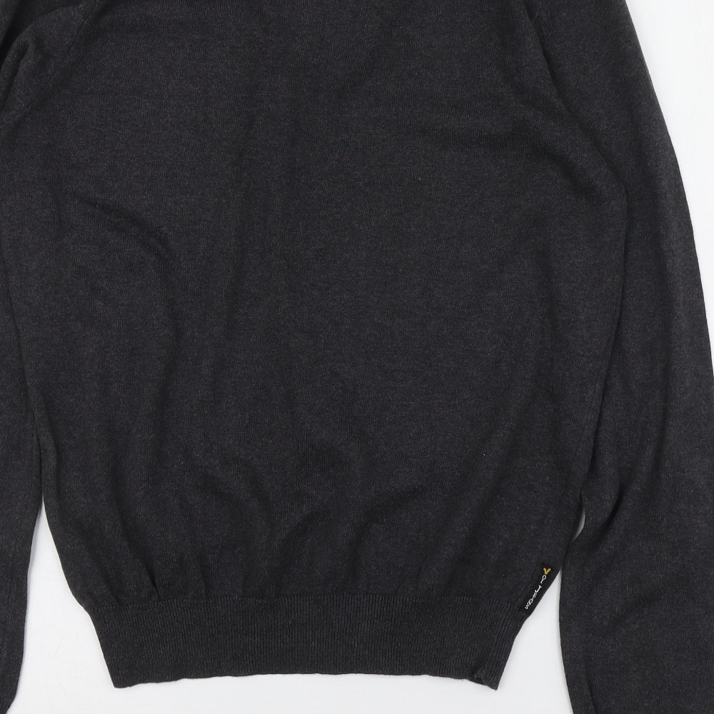 Voi Jeans Mens Grey V-Neck  Cotton Pullover Jumper Size M