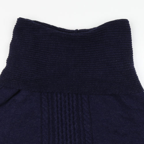 TU Womens Blue Roll Neck  Acrylic Pullover Jumper Size M