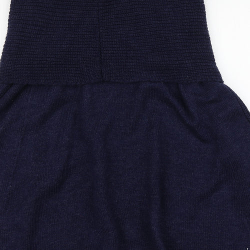 TU Womens Blue Roll Neck  Acrylic Pullover Jumper Size M