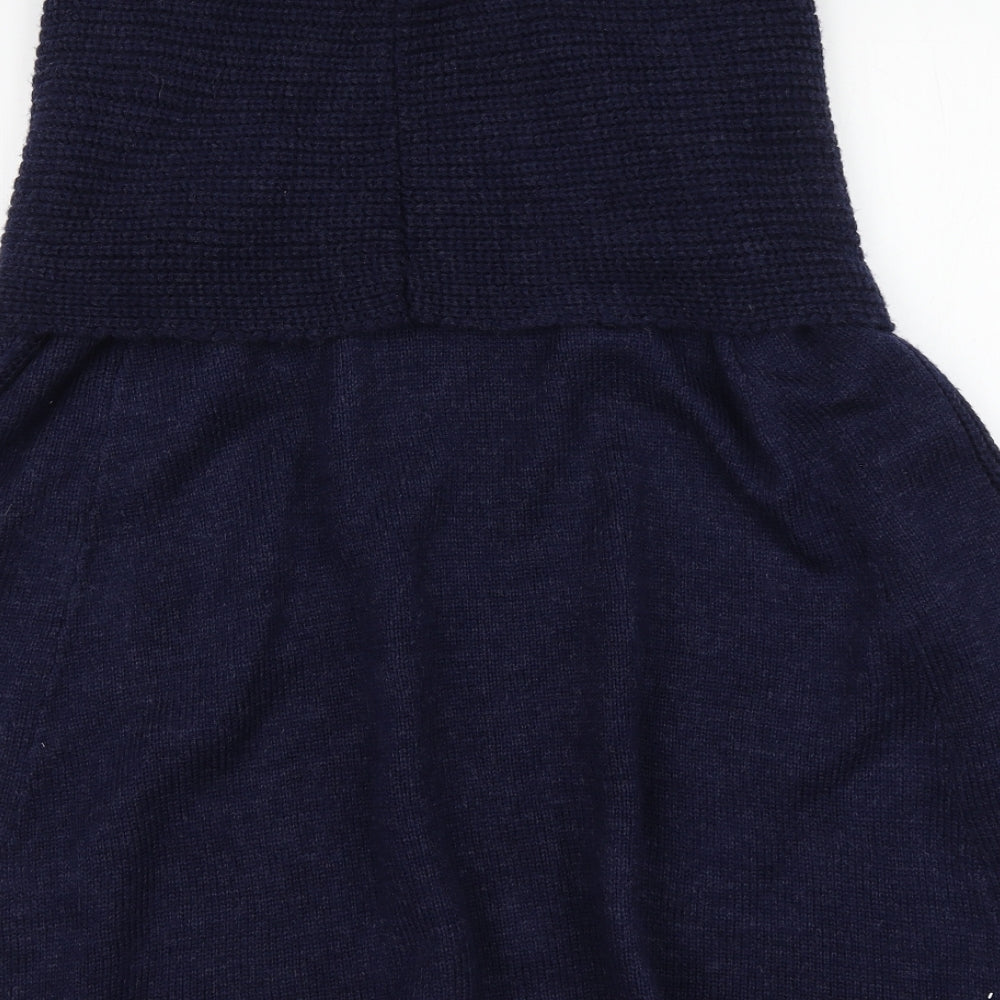 TU Womens Blue Roll Neck  Acrylic Pullover Jumper Size M