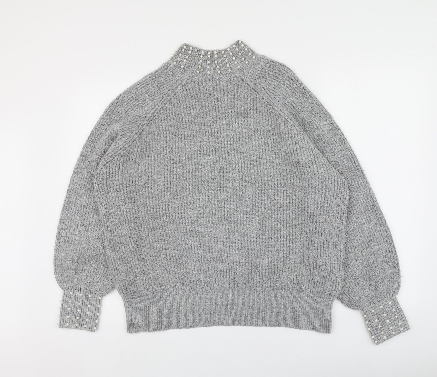 Walls Womens Grey Round Neck  Acrylic Pullover Jumper Size M