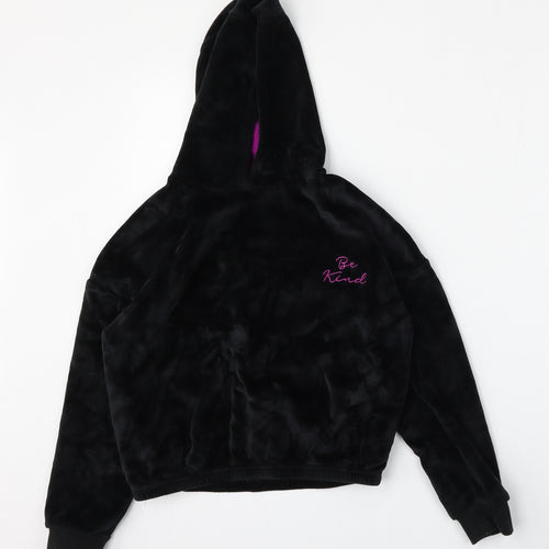 Dunnes Stores Girls Black  Polyester Pullover Hoodie Size XS
