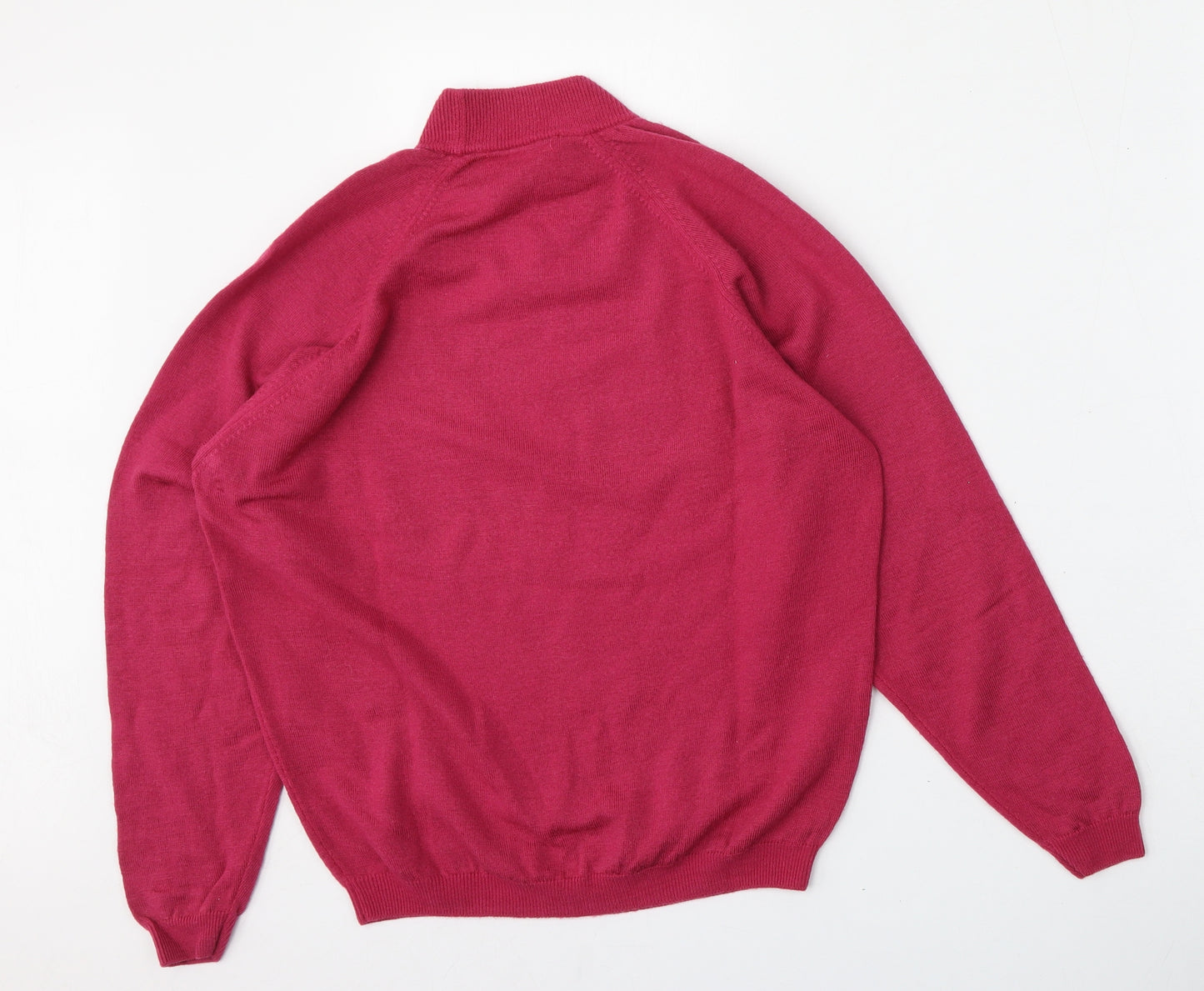 Preworn Womens Pink Mock Neck  Polyester Pullover Jumper Size M