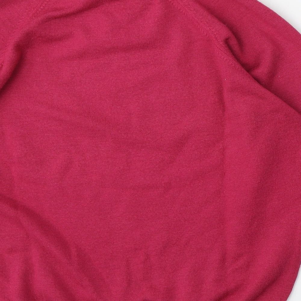 Preworn Womens Pink Mock Neck  Polyester Pullover Jumper Size M