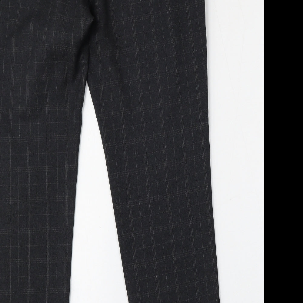 Atmosphere Womens Grey Check Polyester Trousers  Size 12 L30 in Regular Zip