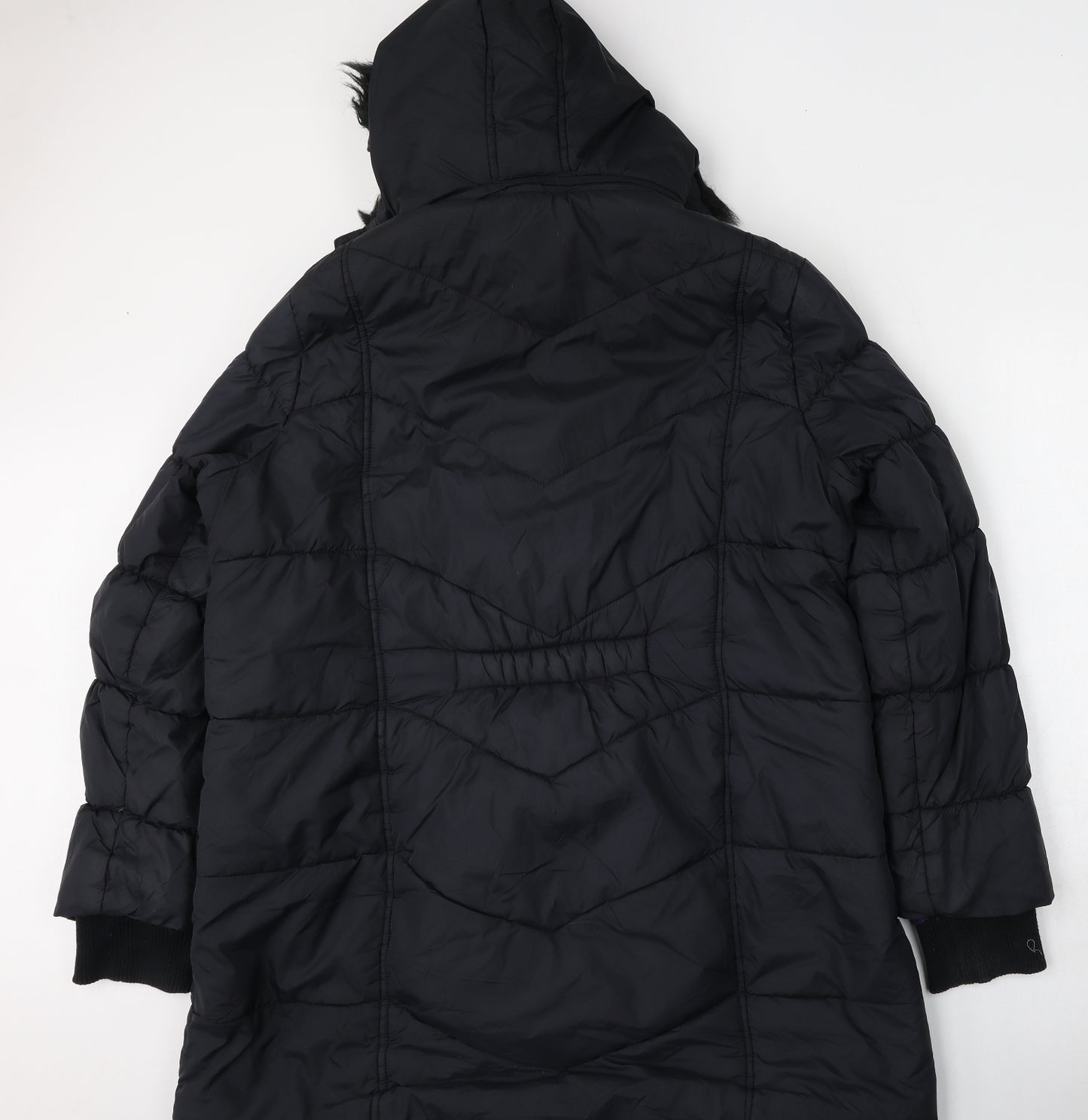 Yours Womens Black   Puffer Jacket Jacket Size 20  Zip