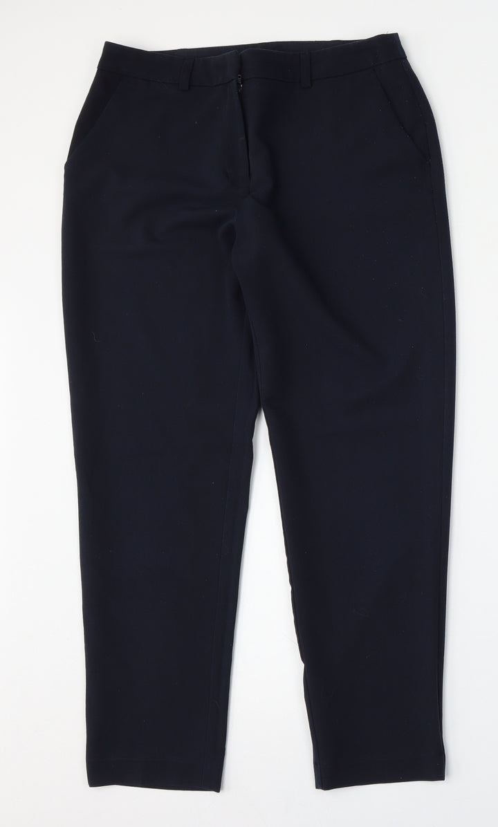 Dorothy Perkins Womens Blue Polyester Trousers Size 8 L28 in Regular Hook & Eye
