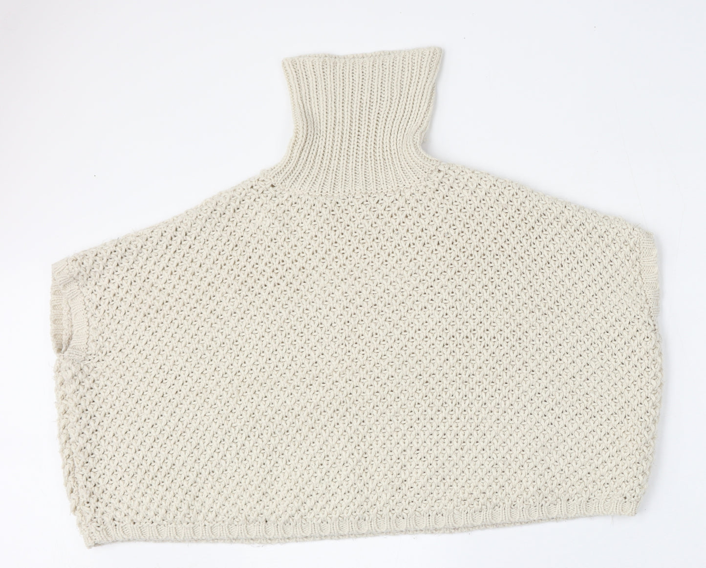 Primark Girls Beige High Neck  Acrylic Pullover Jumper Size 9-10 Years